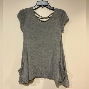 Elegant Gray Short Sleeve Women's Top